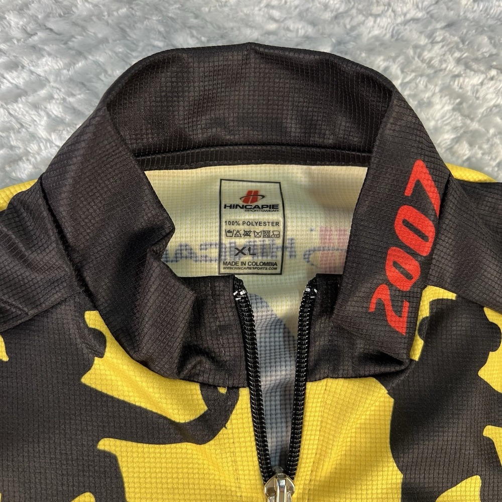 Hincapie Cycling Jersey XL 2007 MS Charity Ride Yellow Full Zip NWT Monkeys - Picture 3 of 6